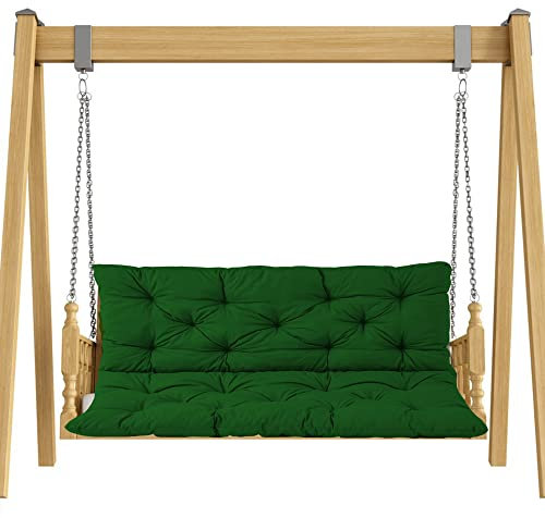 Dicke Sofaschaukel für Innenmöbel, weiche Bank mit Rückenlehne, Stuhl, Terrassenmatte, rutschfest, für Esszimmer, Küche, Zuhause, Grün, 100 x 100 x 8 cm