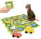 Bearbao Toddler Toys Gifts for Kids Age 3+, Total 16 Pieces Jigsaw Puzzle Racer Track Car Set with 2 Cars for Boys 3-5, Puzzle Tracks Car Toys