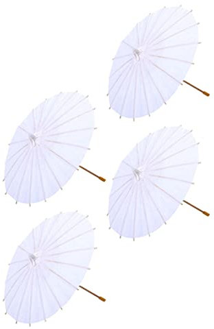 LIFKOME 4stücke Graffiti Öl-papier Regenschirme Für Junge Mädchen Weiße Blanko Schirme Zum Bemalen Kreatives Basteln Für Kindergarten Und Grundschule