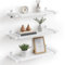 Gronda Étagère Murale Blanche, 3 pièces, étagère Flottante Petite et étroite, étagère en métal Blanc, Tablette Amovible, étagère sans perçage, Moderne, décoration Murale 40 x 12 x 1,5 cm