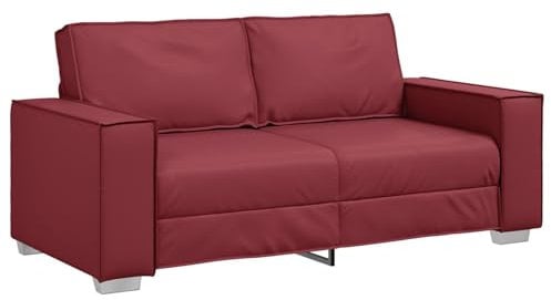 vidaXL Weinrotes 2.5-Sitzer Sofa Bequemes Sofa Für Wohnzimmer Modernes Design Abnehmbare Kissen Innenmöbel 3 Personen Lounge