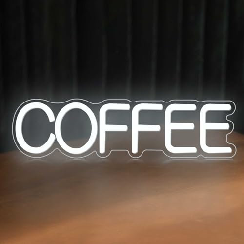 Coffee Neon Schild – Kaffee LED Leuchtreklame für Wanddekoration, Dimmbares Neonlicht mit USB-Betrieb, perfekt für Cafés, Geschäfte, Home Bars und Restaurants als stilvolle Kunstdekoration