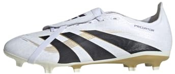 adidas Unisex Predator League Fold-Over Tongue FG/MG Fußballschuh Cloud White/Core Black/Gold Metallic 48