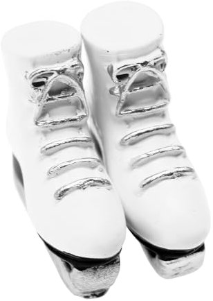 Puppenhäuser Miniatur-Schlittschuhe, Miniatur-Rollschuhe - Harz Realistische Puppe Eislaufschuhe Weiße Schlittschuhe,Miniatur-Zubehör Im Maßstab 1:12, Wintersportschuhe, Rollschuhe Für Rollenspiele