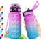 Borraccia 500ml, Bottiglia Acqua A Prova di Perdite, Borraccia con Cannuccia e Marcatori Temporali, Bottiglia Riutilizzabile, senza BPA, Borraccia Motivazionale per Bambini, Scuola, Ufficio, Yoga