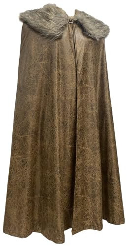 HIOPOIUYT Styles Vintage Médiéval Crape Avec Faux Furs Collar Pour Le Jeu Rôles Événement Historique Cosplay Accessoires Costume Jeu Rôle