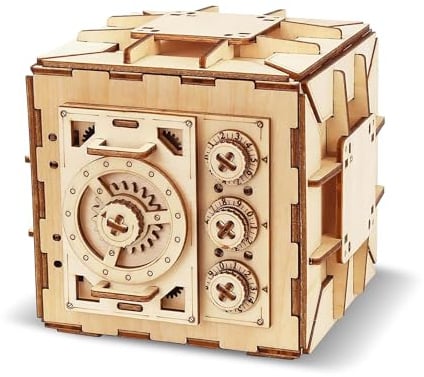 ACESOME Cluebox 3D Holzpuzzle, Passwort öffnen/Schließen, Rätselbox Holz für Erwachsene, Spardose Rätselbox und Geschenk 12cm