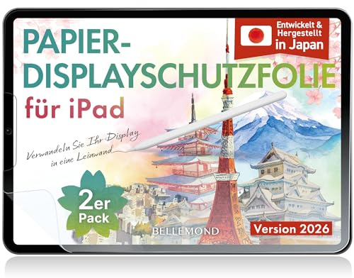 BELLEMOND | Protector Papel para iPad A16 / 10th Gen, 2 uds, Made in Japan | Textura rugosa, mejor agarre, para escribir, dibujar y notas