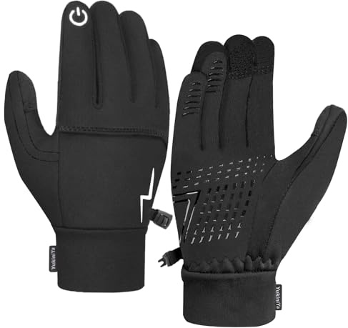 YukiniYa Kids Gloves Winter Warm Waterproof Bike Anti Slip for Boys Girls Youth 3-15 Years Cycling with Reflective Strip