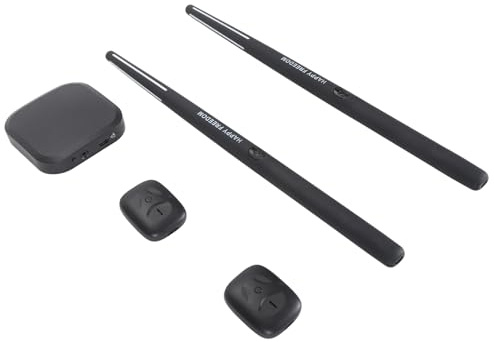 Eujgoov Pocket Air Drum Set mit 3D-Bewegungserkennungstechnologie, Virtuelles Schlagzeug für Anfänger und Erwachsene mit Trommelstöcken, Pedalen, 7 Sounds, AUX-Kabel, Box und