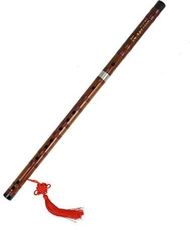 RiToEasysports Kinesisk Flöjt, Bitter Bambu Traditionellt Träblåsinstrument C-nyckel med Kinesisk Knut för Nybörjare Kulturgåva