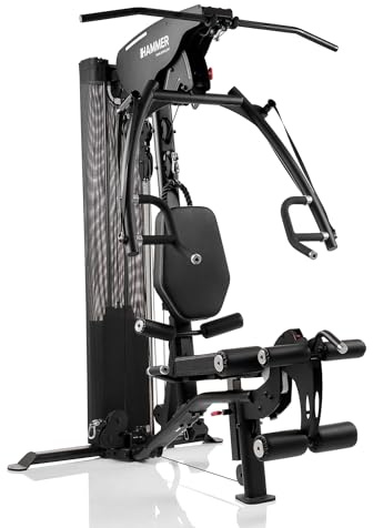 HAMMER Kraftstation Autark 3.0, All-in-One Fitnessstation für zu Hause, platzsparend, seitlicher Kabelzug, Push- & Pull-Station, Bauch- & Trizepsmodul, Latzug-Modul, Beincurler/-strecker, Home Gym