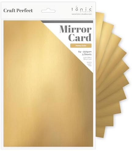 Craft Perfect Satin Mirror Card A4, Honey Gold