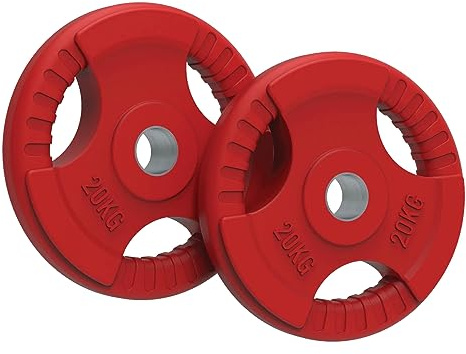 Olympic Weight Plates, 125kg - 25kg - Solid Colour Rubber Tri-Grip, Powerlifting & Bodybuilding Weights - Home Gym Equipment for Strength Training & Workouts by Body Revolution