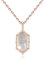 Collier avec pendentif nacre en argent fin plaqué et Or Rose 18K Idée cadeau femme vente par VIKI LYNN