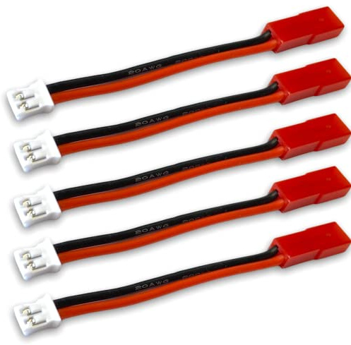 VUNIVERSUM 5X Stück Lipo Akku Adapter JST Male Buchse auf 2.0mm 2,0mm 2PIN PH Micro JST Stecker für 1s Lipo Akku Adapterkabel Modellbau
