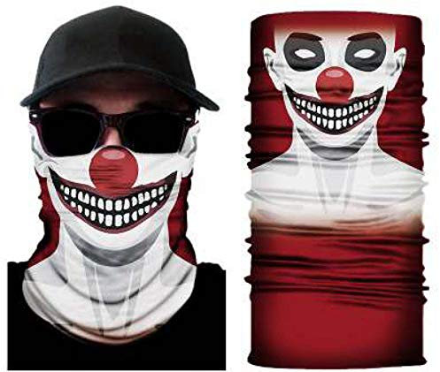 Zoelibat 97645441.521 - Schlauchschal Clown, Multifunktionstuch, Halstuch, Schal, Motiv, Mundschutz, Skimaske, Motorradmaske, Mottoparty, Karneval, Halloween
