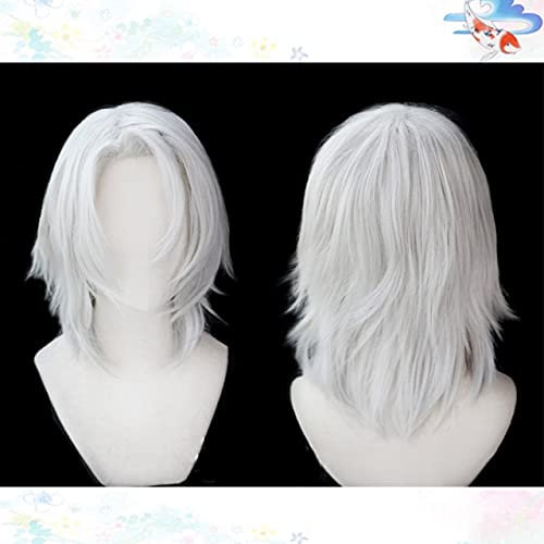 Uzui Tengen Cosplay Perücken Anime Demon Slayer Kimetsu Keine Yaiba Cosplay Kostüm Perücke Silber Haar Mit Tattoo Aufkleber One Size Gerade Perücke