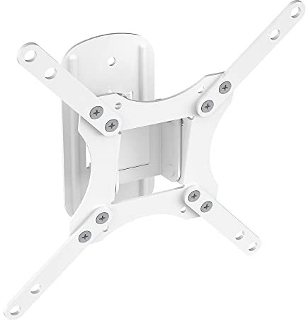 MAHARA Swivel TV Wall Mount - White Bracket With Tilt & Turn for Screens 13-39. VESA Compatible. Max Weight 20Kg