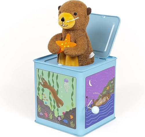 Jack Rabbit Creations My Little Sea Otter Musical Jack in the Box, Plush Pop-Up, Side Crank Song, Classic Surprise Toy for Kids Ages 3+