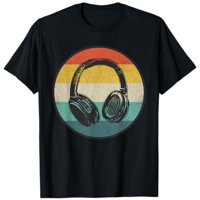 Auriculares retro de regalo de DJ amante de la música Camiseta