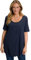 Ulla Popken, Damen, große Größen, T-Shirt, Zierfalten, A-Linie, Rundhals, Halbarm, Modal
