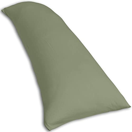 Traumreiter Seitenschläferkissen mit Bezug Baumwolle Oliv Memory Foam Kissen Visco Gel Professional XL extra breit 140x50 langes Lagerungskissen Seitenschläfer Erwachsene Side Sleeper Body Pillow