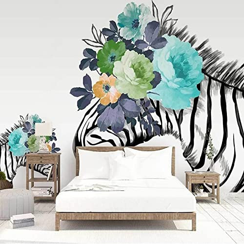 XTSWallpaper Minimalistisch Farbenfroh Blumig 300X200Cm Selbstklebendes Wandbild 3D Wandtattoo Wandsticker Schlafzimmer Wanddeko Wandaufkleber Wohnzimmer Tapete Wasserdichtes Pvc Wandbild Hintergrund