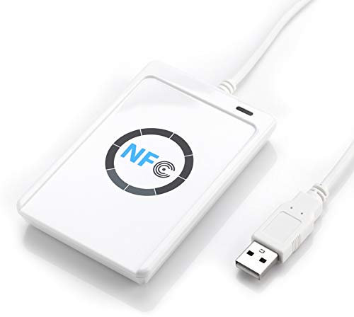 Outla Reader Writer, NFC ACR122U ISO 14443A / B Writer, 424 Kbps Speeds Contactless NFC Writer Software in Weißer Farbe IC-Karte mit für Computer
