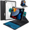 BLUTLOTUS - Funda para iPad de 9ª generación con teclado de 10.2 pulgadas, giratorio de 360°, retroiluminada de 7 colores, desmontable, magnética, inalámbrica, 7ª/8ª funda para teclado