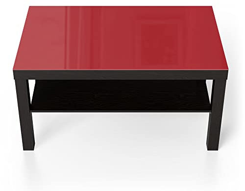 DEQORI Glastisch | schwarz groß 90x50 cm | Unifarben - Rot | ausgefallener Beistelltisch aus Glas | Hochglanz Couchtisch fürs Wohnzimmer | moderner Couch Tisch mit Design
