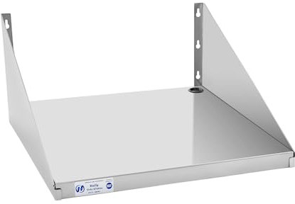 Hally Stainless Steel Microwave Shelf 24x24 200 lb, NSF Commercial Heavy Duty Metal Appliance Wall Mount Floating Shelving for Restaurant, Kitchen, Bar, Home and Hotel