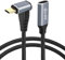 GELRHONR USB C Extension Cable 100W Type-C Fast Charge Male to Female Extender, 90 Degree USB C 3.1 Gen 2 Cable 10 Gbps 5A Fast Charging,for M/acBook Pro 2022, i/Pad Pro, XPS, S23 S22 Ultra-1M