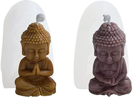 Maodom Silikonform Buddha,Buddha Statue Kerzenformen Gießform, Kleine Tathagata Buddha Silikon Kerzenform, Für Handwerk Handgemacht