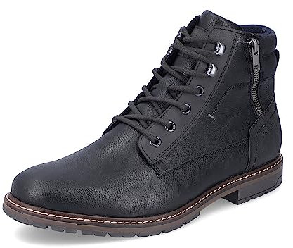 Rieker Herren Schnürstiefeletten 13742, Männer Stiefeletten,halbstiefel,Kurzstiefel,uebergangsschuhe,uebergangsstiefel,schwarz (00),45 EU / 10.5 UK
