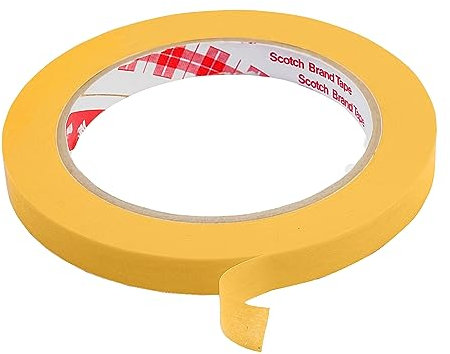 3M Scotch 244 Ruban de masquage professionnel - Ruban de masquage - Ruban crêpé - Ruban de polissage - Pour bords de couleur nets - Résistant aux UV - Pour l'intérieur et l'extérieur - Doré - 10 mm x
