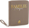 AWASG Organizer mit Namen personalisiert | Motiv Familie | Familienorganizer Reisemappe Dokumententasche viele Fächer Reisepass Karten Unterlagen Impfpass (Taupe)