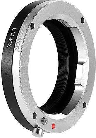 NEEWER LM to Fuji X Lens Mount Adapter Compatible with Leica M Lens to Fujifilm X Series Mirrorless Camera X-T2 X-T3 X-T5 X-T20 X-Pro3 X-Pro2 etc, Matte Black Interior, Manual Focus Only, LM-FX