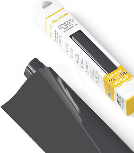 POLI-FLEX® TURBO® - Transferfolie für Textilien - Flexfolie zum Aufbügeln, Plotterfolie für DIY Shirts, Anthrazit matt, 30,5 cm x 122 cm