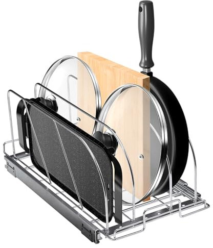 VEVOR Organizador de Ollas y Sartenes, Soporte para Utensilios de Secado de Platos, Escurridor de Platos para Gabinete de Cocina de 21,6x53,3 cm, Ideal para Guardar Ollas, Sartenes y Tablas de Cortar