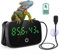 PAIZOO Reptile Thermometer Hygrometer, LED Digital Terrarium Thermometer and Humidity Gauge Snake Tank Accessories with USB Charging for Bearded Dragon, Tortoise, Reptile Tank, (Include 31.5'' Cable)