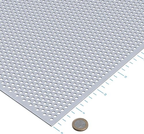 thyssenkrupp Lochblech Edelstahl RV5-8 V2A K240 geschliffen 1,5 mm (1000 x 750 mm) umlaufender Längs- und Stirnrand