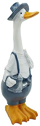 Ente Gartendeko Gartenstatuen Gartenfiguren Dekofigur Gans Figur Skulptur Gartenfigur, Gartenente Tierente Harz Bastelstatue, Entenskulptur Ornamente für Landschaften Garten Rasen Teich (GY2, onesize)
