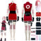 Tjmiaohao Anime Charakter Haruno Sakura Cosplay Kostüm Outfit Role Play Uniform Full Set Halloween Karneval Party Dress Up Anzug mit Perücke Kopfschmuck für Frauen Mädchen (XS)