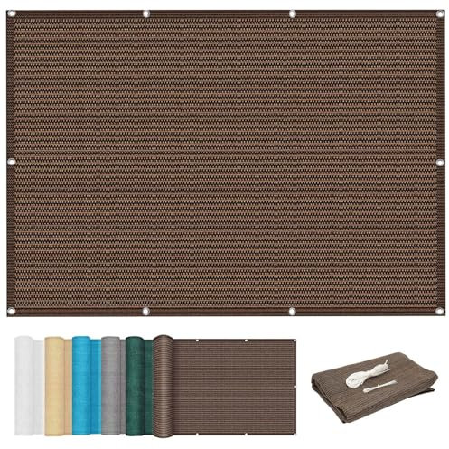 Sonnensegel inkl Befestigungsseile 1.5 x 2.2 m Uv-Schutz 98% Rechteckig Gewächshaus Hagelschutznetz Wetterschutz Wasser Luftdurchlässig für Carport Pflanze Pergola Zaun Außen, Braun