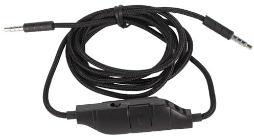 Kopfhörer-Soundkabel, 3,5-mm-Gaming-Headset-Aux-Kabel mit Inline-Mikrofon, Stummschalter, Lautstärkeregler, 1,7 M Langes Soundkabel, für Logitechs G633 G933 G935 G635