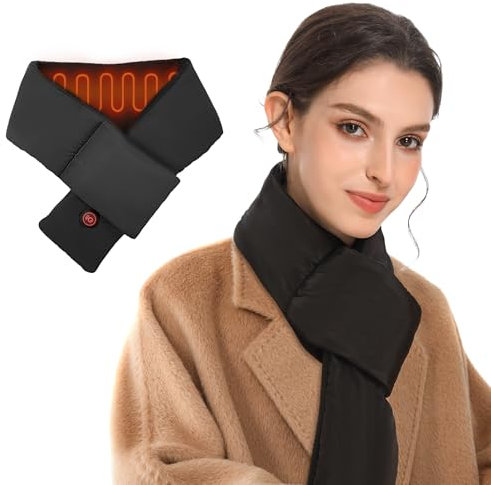 AROMA SEASON Beheizbarer Schal mit 8h Akkulaufzeit und großer Heizfläche | Heizschal mit bequemen Polarfleece | Elektrischer Nackenwärmer