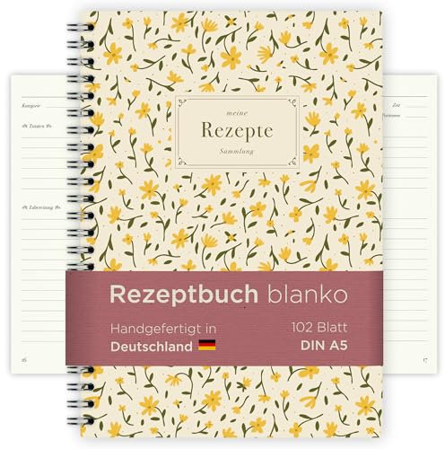 etmamu 265 Rezeptbuch zum Selber Schreiben | DIY Kochbuch Ringbuch A5, Meine Rezepte, Backbuch & Lieblingsrezepte