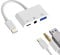 Lightning USB Adapter(3in1)3.5mm Kopfhörer AUX Audio Splitter für Apple iPhone14 13 Laden Klinke Charge OTG 3.0 Stick Digitalkamera Card Tastatur Anschluss Buchse USB-A Kartenleser Connector für iPad