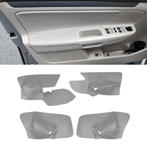 AENQNVK Graue 4-teilige Mikrofaser-Leder-Türgriff-Armlehnenverkleidung, für VW Golf 5 Jetta 2005–2010, nur 4 Türen, Ca